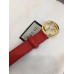 Gucci Width 2.5cm Calfkin Round Buckle Belt Red/Gold 2018