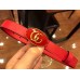 Gucci Leather Belt with Oval Enameled Buckle 20mm Width Red 2018