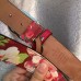 Gucci GG Blooms leather belt with double G buckle red