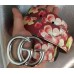 Gucci GG Blooms leather belt with double G buckle red