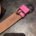 Gucci Leather belt with interlocking G pink