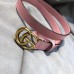 Gucci GG Width 2cm Calfskin Belt Pink 2018