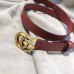 Gucci GG Width 2cm Calfskin Belt Burgundy 2018