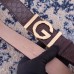 Gucci Width 3.8cm Leather Signature GG Belt with Single G Buckle Coffee 2019