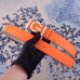 Gucci Width 3.8cm Leather Signature GG Belt with Single G Buckle Orange 2019