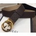 Gucci Width 4cm Signature Leather Belt Coffee with Interlocking G Buckle