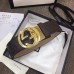 Gucci Width 4cm Signature Leather Belt Coffee with Interlocking G Buckle