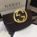 Gucci Width 4cm Signature Leather Belt Coffee with Interlocking G Buckle