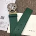 Gucci Width 4cm Signature Leather Belt Green with Interlocking G Buckle