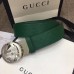 Gucci Width 4cm Signature Leather Belt Green with Interlocking G Buckle