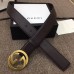 Gucci Width 4cm Leather Belt Coffee with Interlocking G Buckle