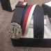 Gucci Width 4cm Sylvie Web and Leather Belt Black with Interlocking G Buckle