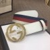 Gucci Width 4cm Sylvie Web and Leather Belt White with Interlocking G Buckle