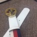 Gucci Width 4cm Sylvie Web and Leather Belt White with Interlocking G Buckle