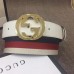 Gucci Width 4cm Sylvie Web and Leather Belt White with Interlocking G Buckle