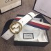 Gucci Width 4cm Sylvie Web and Leather Belt White with Interlocking G Buckle