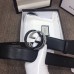 Gucci Width 4cm Leather Belt with Black/Silver Interlocking G Buckle