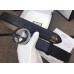 Gucci Width 4cm Leather Belt with Black/Silver Interlocking G Buckle