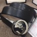 Gucci Width 4cm Leather Belt with Black/Silver Interlocking G Buckle