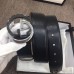 Gucci Width 4cm Leather Belt with Black/Silver Interlocking G Buckle