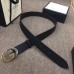 Gucci Width 4cm Leather Belt Black with Gold/Silver Interlocking G Buckle