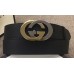 Gucci Width 4cm Leather Belt Black with Gold/Silver Interlocking G Buckle