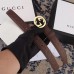 Gucci Width 2.5cm Signature Leather Belt Brown with Interlocking G Buckle