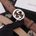 Gucci Width 2.5cm Signature Leather Belt Nude with Interlocking G Buckle