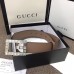 Gucci Width 3.5cm Leather Belt Nude with Crystals Square G Buckle