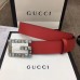 Gucci Width 3.5cm Leather Belt Red with Crystals Square G Buckle