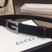 Gucci Width 3.5cm Leather Belt Black with G Buckle