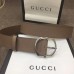 Gucci Width 4cm Leather Belt Nude with Square Buckle