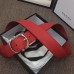 Gucci Width 4cm Leather Belt Red with Square Buckle