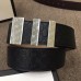 Gucci Width 3.8cm Signature Leather Belt Black with Logo Buckle