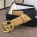 Gucci Width 4cm Diagonal Leather Belt Black/Beige with Textured Double G Buckle