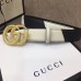 Gucci Width 3cm Diagonal Leather Belt Black/White with Textured Double G Buckle