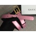 Gucci Width 2.5cm Leather Belt Pink with G Buckle 2018