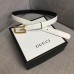 Gucci Width 2.5cm Leather Belt White with G Buckle 2018