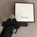 Gucci Width 3cm Leather Belt Black with Tiger Head 2018