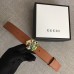 Gucci Width 3cm Leather Belt Brown with Tiger Head 2018