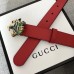 Gucci Width 3cm Leather Belt Red with Tiger Head 2018