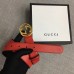 Gucci Width 3cm Leather Belt Red With Interlocking G Buckle