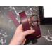 Gucci Width 3.5cm Leather Belt Burgundy with Crystal Dionysus Buckle