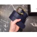 Gucci Width 3.5cm Leather Belt Navy Blue with Crystal Dionysus Buckle