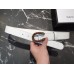 Gucci Width 3/3.5cm Leather Belt White with Red Crystal Dionysus Buckle