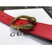 Gucci Width 3/3.5cm Leather Belt Red with Dionysus Buckle