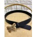 Gucci Width 4cm Leather Belt Black with Butterfly Buckle