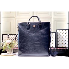 Gucci 575821 Soft leather tote Bags Black/Blue soft leather