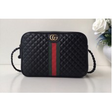 Gucci 541051 Laminated leather small shoulder bag Black Leather