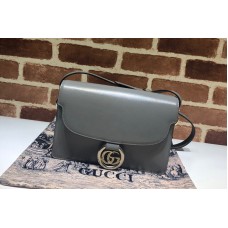 Gucci 589474 Small leather shoulder bag Grey textured leather